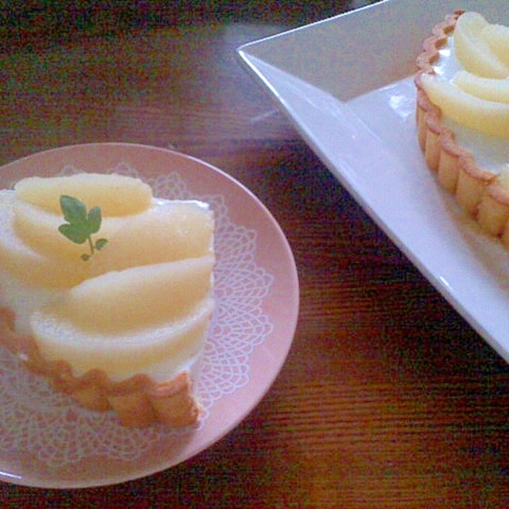 桃のレアチーズ風タルト